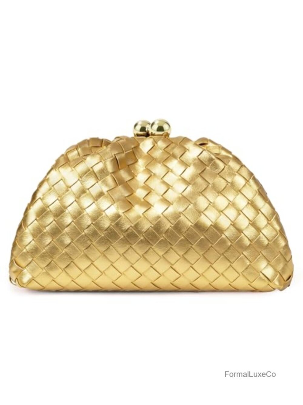 Woven Vegan Leather Evening Bag Clutch Crossbody for Wedding Formal Events
